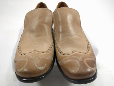 Steve Madden Tan Beige Brown Embroidered Brogue Wingtips US 