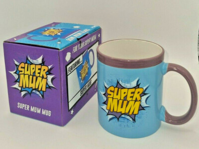 Super Mama mit Becher von Blue Sky - für Tee, Kaffee. Tasse perfektes Geschenk für Mama.
