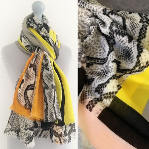 Large Leopard Print Scarf with Stripes Animal Zebra Big Long Shawl Summer Winter - Picture 520 of 818