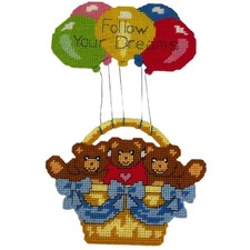 Baby Room Wall Hanging Decor Teddy Bears Follow Your Dreams Balloons Handmade