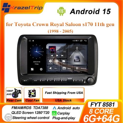 8 Core 6+64G 10'' Car Radio for Toyota Crown Royal Saloon s170 11th gen 1998-2005