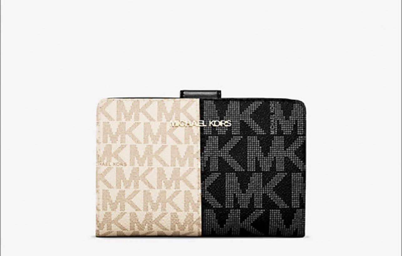 MICHAEL KORS JET SET VIAGGIO MEDIO BIF CERNIERA PORTAMONETE MK COLORBLOCK Nuovo con etichette