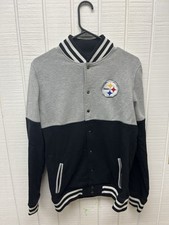 NFL Pittsburgh Steelers Youth XL Sweatshirt/Jacket Sz 18 Button Front Grey/Black