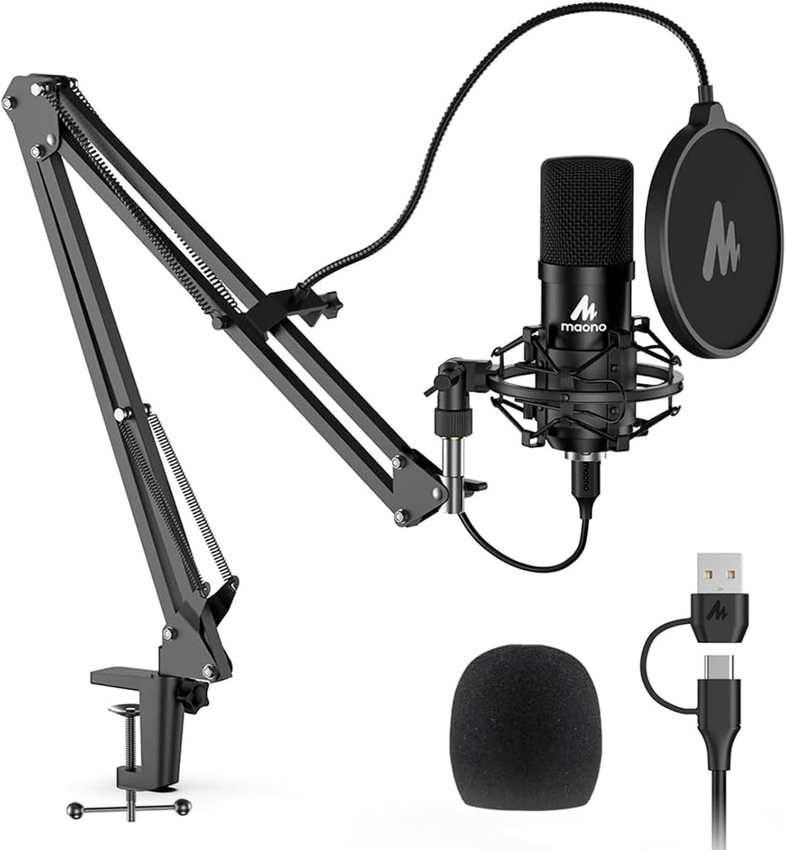 USB Microphone, 192KHZ/24Bit Plug & Play PC Computer Podcast