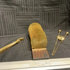 Actuelle Products Barware Vintage Set Of Six Coasters Ice Tong Bottle Opener