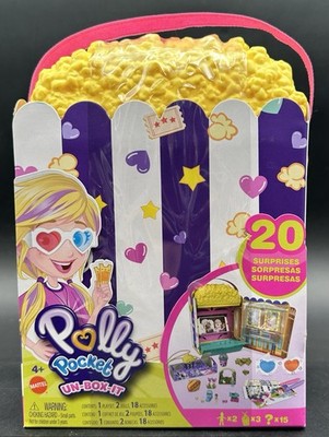 Polly Pocket Un-Box-It Popcorn Box Playset 2020 NIB 20 Surprises