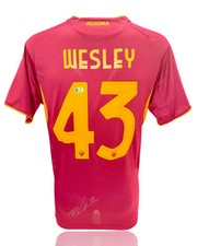 WESLEY SIGNED AS ROMA 2025/26 HOME SHIRT (ACG CERT AG17754)