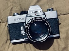 Minolta SRT 101 SLR Film Camera W/MC ROKKOR-PF 58mm 1:1.4 Lens