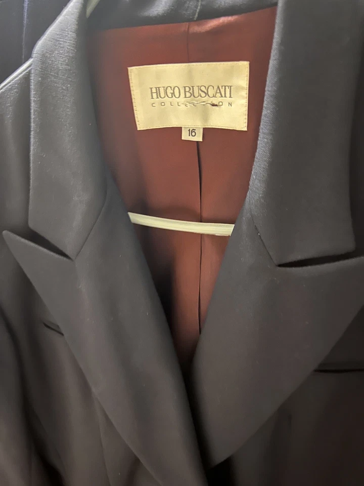 Hugo Buscati Collection Button Blazer, Blue , Size 16 US  - Image 2 of 4