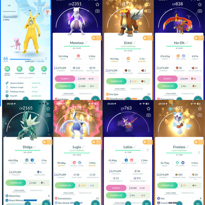 Pokémon Acc Go Lvl 66/ 762 Shiny/ 169 Legendary/ 2,2M Stardust/ Mewtwo/ Events