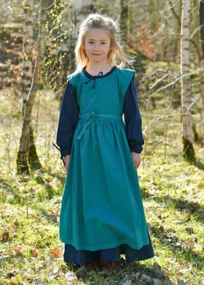 Battle-Merchant Kinder Mittelalterkleid, Überkleid Lilou, petrol