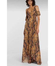 Just Cavalli Snake Print Pleated Maxi Dress C...