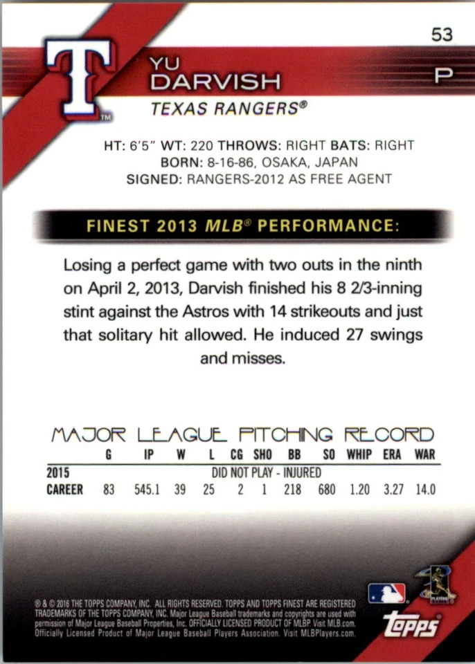 2016 Finest Blue Refractors #46 Jose Fernandez - BB - Image 2 of 2