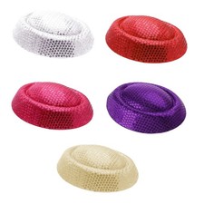 BlingblingSequins Pillbox Hat Fascinators Hat Base 1920s Tea Hat for Girls Women