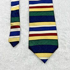 Viazza Multi Color Horizontal Stripe Mens Necktie 4x56.5” Silk Made In USA