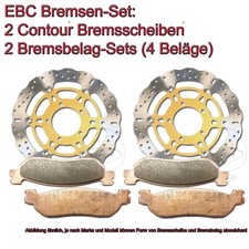 EBC Bremsen Set vorne 2x MD4155XC + 2x FA347HH Sintermetall f&uuml;r Kawasaki Z 800
