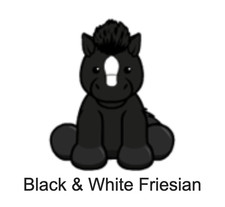 Webkinz Classic Black  White Friesian Horse Online Code Only Virtual Pet Kinz