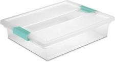 Snap-Closure Storage Box, Transparent Bottom Lid Design, Large Size, 1-Piece Set