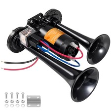 Electric Air Horn for Truck 150dB Super Loud Black Horns Dual 12v Black A