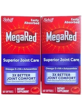 Schiff MegaRed Superior  Joint Care Omega3,2-pack(60 Softgels Each),Exp. 01/2027