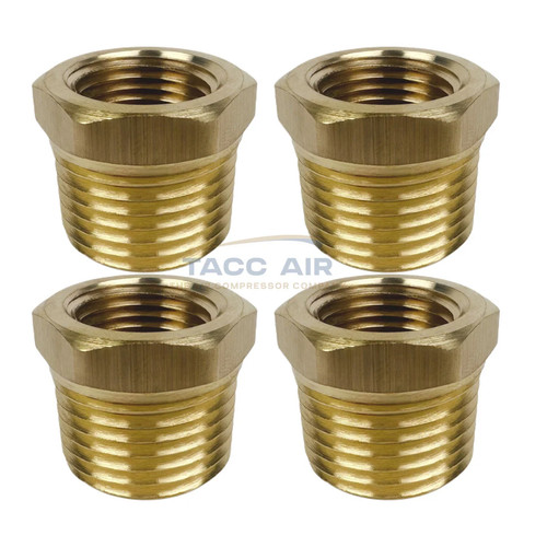 4 PC 1/2" Male x 3/8" Female Hex Reducer Bushing Adapter Pipe Reducing Fitting