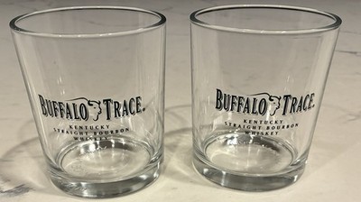 Buffalo Trace Kentucky Collectible Straight Bourbon Whiskey Glasses 3.9'' tall