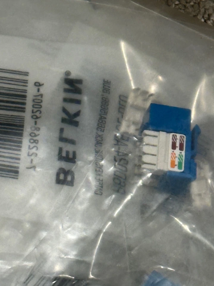 2 Bolsas de 25: Belkin Cat.5e Keystone Jack 568A / 568B Azul R6D024-AB5EBL25 - NUEVO Foto 3 de 3