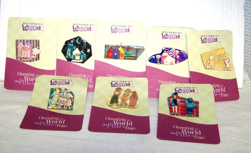 8  Pc DESIGNS By LUCINDA PIN BROOCH LOT  Woman Women  Houses New with packaging