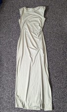4th & Reckless Verity Dress Size 10 Sage Green Midi Side Split Ruched