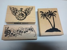 Various Rubber Stamp With Stamping Block Recollections/Stampendous/Inkadinkado