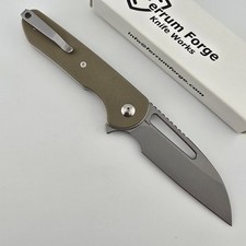 Ferrum Forge Prolix FF006T Folding Knife Nitro V Stonewash Tan G10 Liner Lock