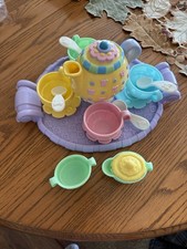 Fisher-Price Musical Tea Set 2000 Vintage Complete Teapot Cups Saucers Spoons