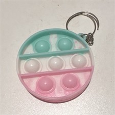Round Pastel Pop It Fidget Keychain Tactile Sensory Toy