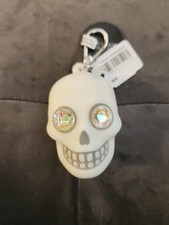 Bath  Body Works Light Up Skull PocketBac Holder Gem Eyes Key Chain FOB  