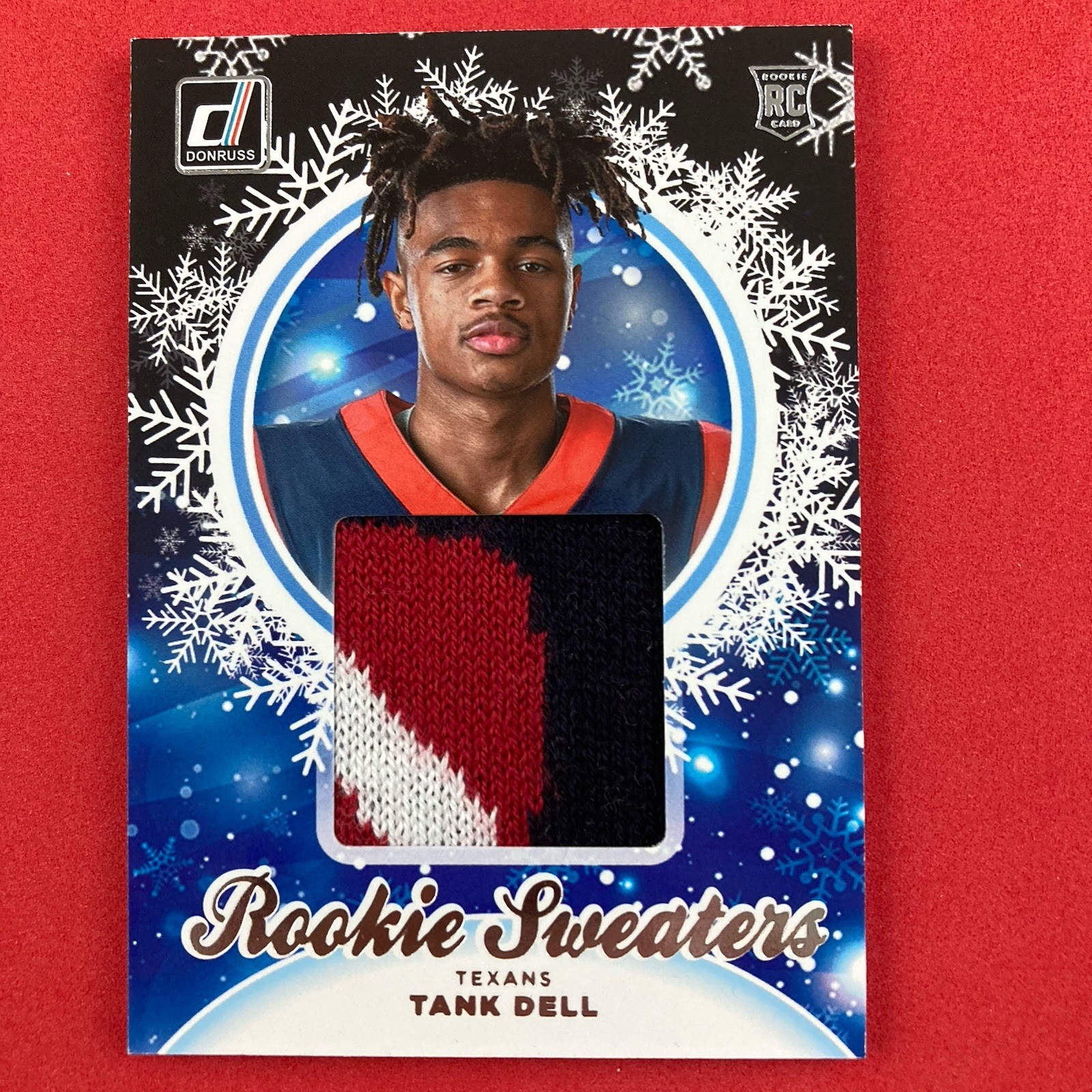Tank Dell 2023 Donruss Rookie Holiday Sweater Relic #HS-TDE Houston Texans