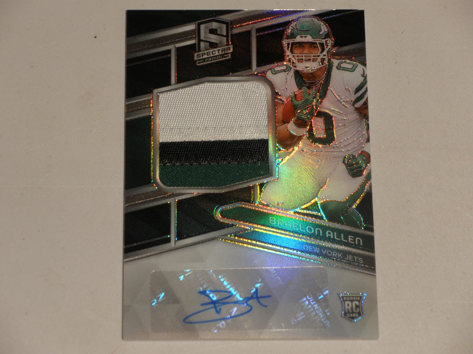 Braelon Allen Panini Spectra #215 Patch Autograph-Neon Blue