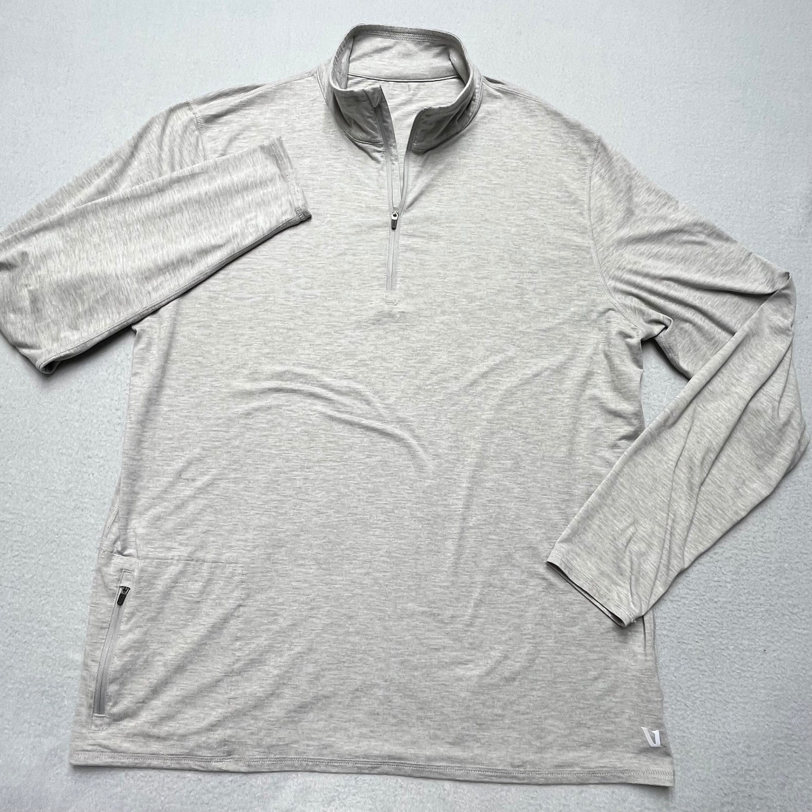 Vuori Quarter Zip Pullover Men Gray Heathered Lon… - image 2