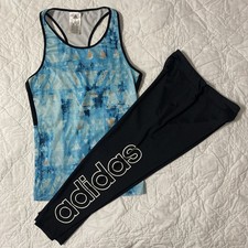 Girl's adidas 2-Piece Legging  Tank Top Set Outfit, Size: Medium 10-12