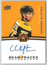 CONNOR CLIFTON 2023-24 UD BOSTON BRUINS CENTENNIAL BEAR TRACKS AUTO #BT-CL 95804