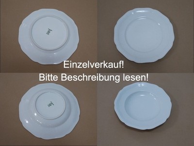 Hutschenreuther Weimar - Suppenteller 24 cm / Speiseteller 25 cm- weiß