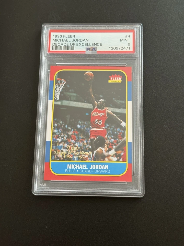 Michael Jordan 1996 - 97 Fleer PSA 9 Mint Decade Of Excellence RC Bulls #4 - Image 2 of 4