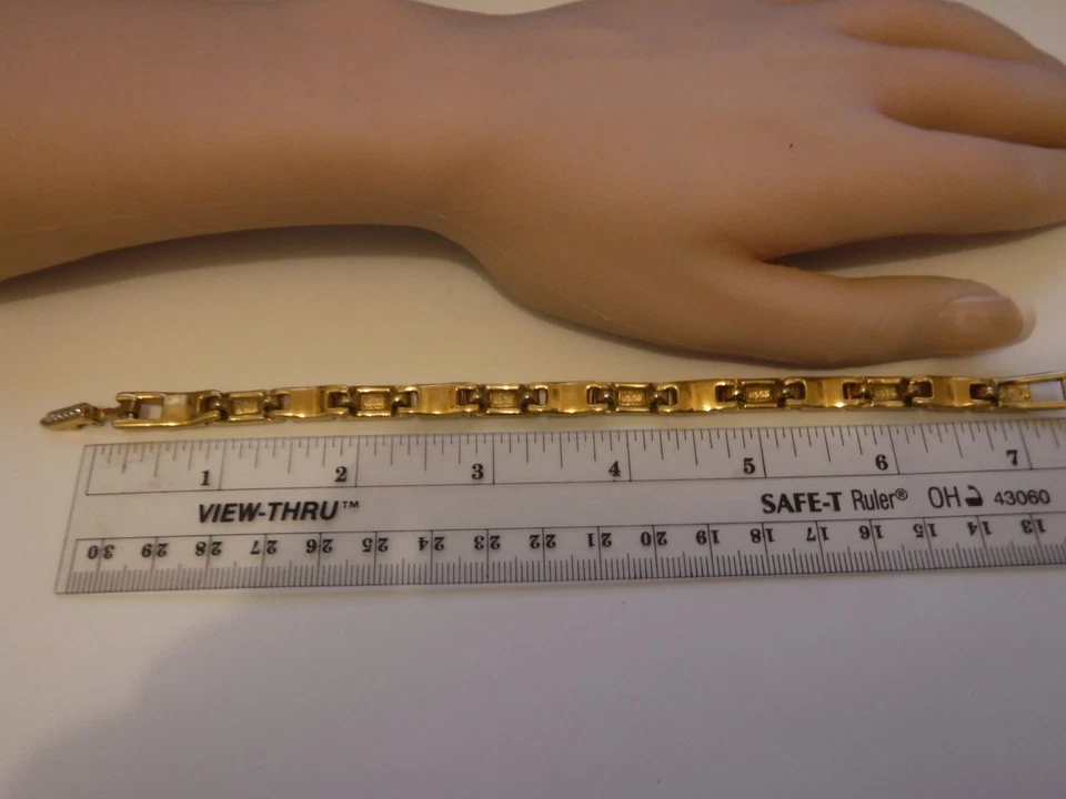 Vintage Swarovski Bar Link Tennis Bracelet 2 Rows Clear Crystals Swan Signed - Image 4 of 4