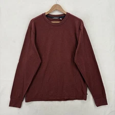 Toad&Co Shirt Mens Large Red Framer LS Crew Waffle Knit Long Sleeve Thermal