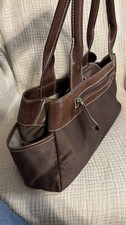 Vintage Liz Claiborne Chocolate Brown Purse Handbag Large Double Handles