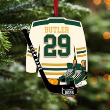 Personalized Hockey Jersey Christmas Ornament Gift for Player