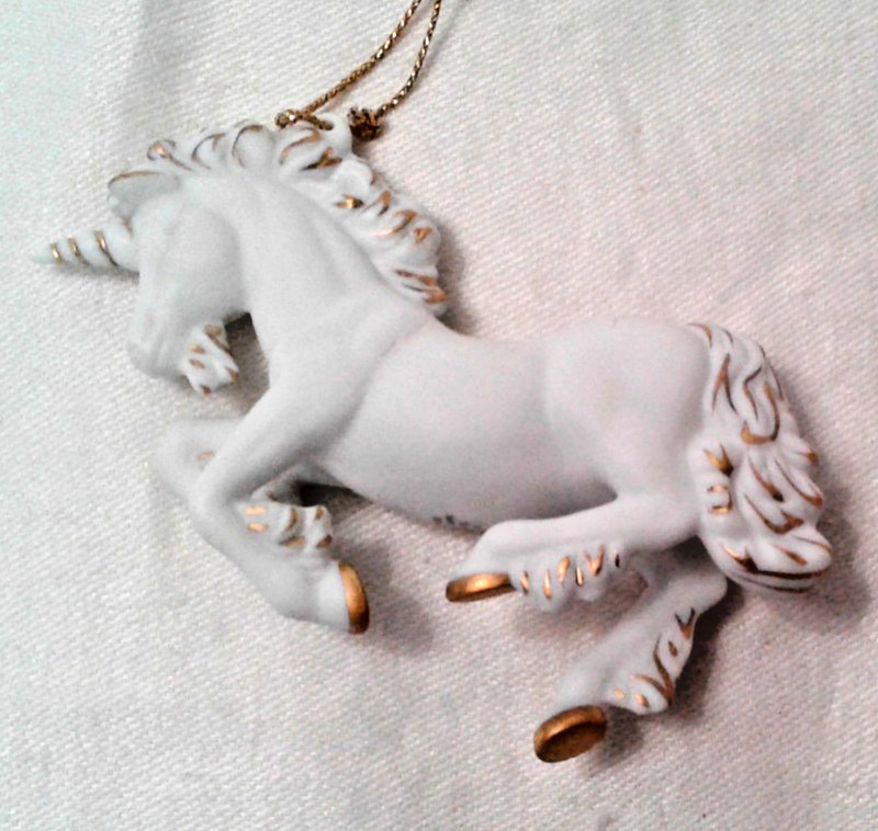 Vintage Hallmark Porcelain Unicorn Ornament - 1983 - Original Box