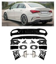 Rear spoiler diffuser + exhaust tips 2x1 (CHROM) for Mercedes V177