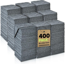 Gray Microfiber Cleaning Cloths Bulk-400 Pack, Gray Microfiber Towels for Cars,