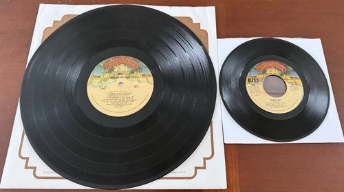 KISS Rock And Roll Over Vinyl LP (no cover) & Ace Frehley Shock Me 7-inch Single