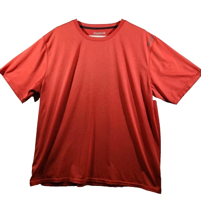Reebok PlayDry Men's Size XL Solid Orange Stretch Tennis Athletic Crew T-Shirt - image 1 of 4